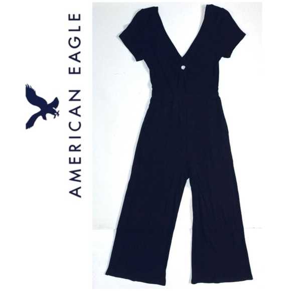 AE Black Jumpsuit Front Keyhole Detail S - Picture 1 of 7